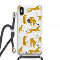 Luipaard: iPhone XS Max Transparant Hoesje met koord