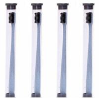 4 stuks/set tarwestro tandenborstel Soft-Bristle tandenborstel bamboe houtskool hoofd 18cm PVC behuizing draagbare verpakking reizen tandenborstel (bl