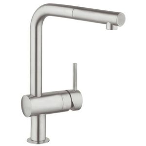 Grohe Minta Keukenkraan Met L Uitloop En Uittrekbare Mousseur RVS-Look