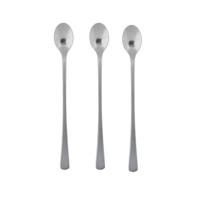 Lange Koffielepels/dessertlepels - 3x - zilver - RVS - 22 cm - latte macchiato/sorbet lepels Lange Koffielepels/dessertlepels - 3x - zilver - RVS - 22 cm - latte macchiato/sorbet lepels