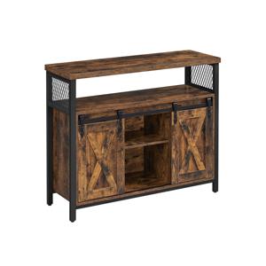 Dressoir met 2 schuifdeuren, Vintagebruin + zwart