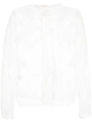 Philosophy Di Lorenzo Serafini blouse transparente à design brodé - Blanc
