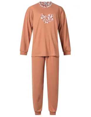 Lunatex dikke tricot dames pyjama - Lange mouwen - Heart
