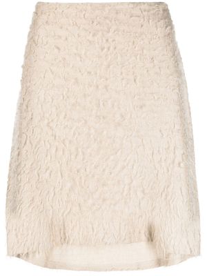 Helmut Lang Pre-Owned jupe asymétrique à effet usé (années 2010) - Tons neutres