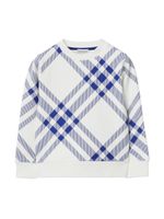 Burberry Kids checked crew-neck sweatshirt - Blanc - thumbnail