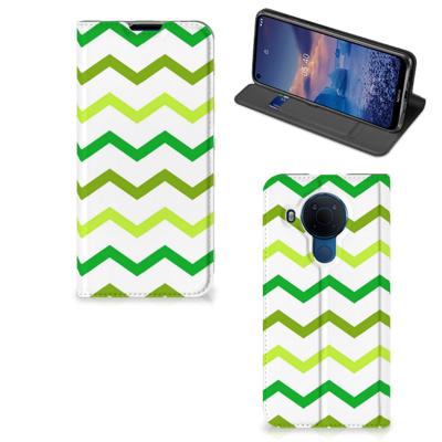 Nokia 5.4 | Hoesje met Magneet | Zigzag Groen