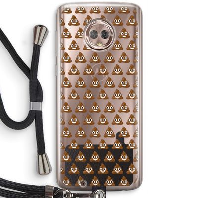 Poop emoji: Motorola Moto G6 Transparant Hoesje met koord