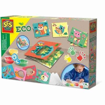 Eco-vingerverfkaarten - SES CREATIVE - Druk jezelf uit met vingerverven en vellen papier.