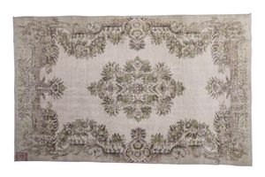 Vintage vloerkleed beige met groen nr.16420 290cm x 180cm