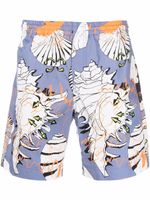 MSGM short de sport à fleurs - Bleu