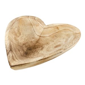 Serveerplank/dienblad - hartvorm - hout - beige - B25 x H4 cm