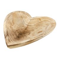 Serveerplank/dienblad - hartvorm - hout - beige - B25 x H4 cm