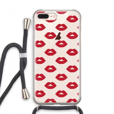 Lips: iPhone 8 Plus Transparant Hoesje met koord