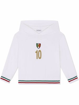 Dolce & Gabbana Kids hoodie à logo imprimé - Blanc