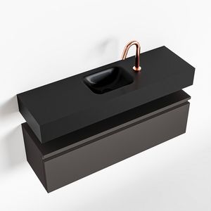 Toiletmeubel Mondiaz Andor | 100 cm | Meubelkleur Dark grey | Lex vrijhangend wastafel Urban Midden | 1 kraangat