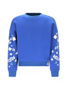 NoNo winter sweater meisjes - blauw - Konono - furry, mouwprint