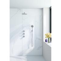 Fortifura Nebbio Regendoucheset - inbouwkraan - inbouwdeel - wandaansluitbocht- doucheslang metaal - staafhanddouche - 35cm wandarm - ronde hoofddouche - geborsteld RVS PVD (RVS) SW1183066 SW1183079 SW542645 SW706208 SW496812 SW7