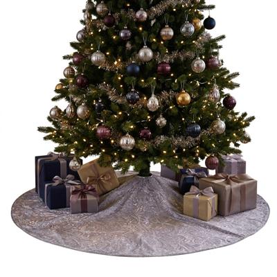 Feeric lights & Christmas Kerstboomrok - barok - fluweel - lichtgrijs - D120 cm - kerstboomrokken