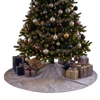 Feeric lights & Christmas Kerstboomrok - barok - fluweel - lichtgrijs - D120 cm - kerstboomrokken