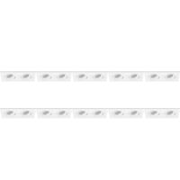 Kantelbare Dubbele Inbouwspot GU10 - 10 Pack - Wit Aluminium - 175x92mm