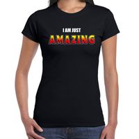 I am just amazing fun t-shirt zwart voor dames - thumbnail