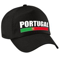 Portugal supporter pet / cap Portugal zwart volwassenen - thumbnail