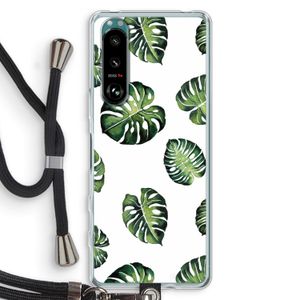 Tropische bladeren: Sony Xperia 5 III Transparant Hoesje met koord