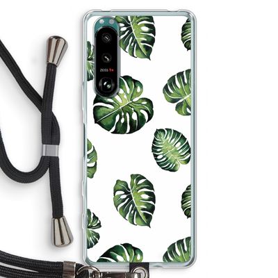Tropische bladeren: Sony Xperia 5 III Transparant Hoesje met koord