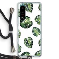Tropische bladeren: Sony Xperia 5 III Transparant Hoesje met koord