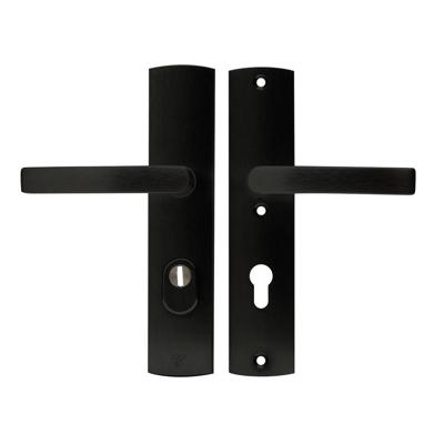 AXA AXA Curve Plus veiligheidsbeslag achterdeur gebogen schild Blok-kruk PC72 met kerntrekbeveiliging SKG3 - aluminium/zwart