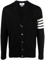 Thom Browne cardigan en maille intarsia à 4 bandes signature - Noir