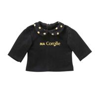 Corolle zwart en goud t-shirt voor poppen, 36cm