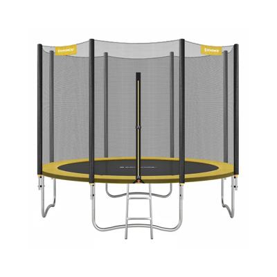 Trampoline met met veiligheidsnet beklede stangen, Geel / 305 cm