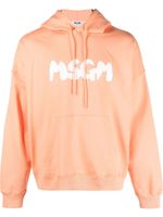 MSGM hoodie en coton à logo imprimé - Orange - thumbnail