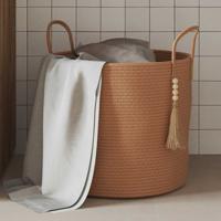 VidaXL Opbergmand ø 40x35 cm katoen bruin VidaXL Opbergmand ø 40x35 cm katoen bruin