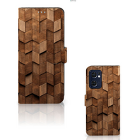 Book Style Case voor OPPO Find X5 Lite | Reno 7 5G Wooden Cubes
