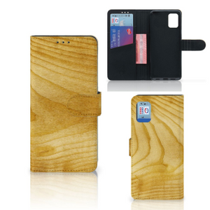 Samsung Galaxy A31 Book Style Case Licht Hout