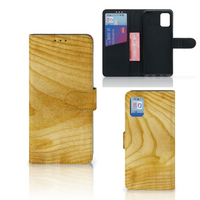 Samsung Galaxy A31 Book Style Case Licht Hout - thumbnail