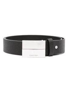 Calvin Klein ceinture en cuir à logo gravé - Noir