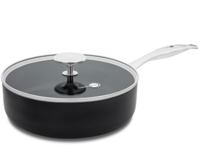 GreenPan Hapjespan met deksel - Brussels - Infinity Black - ø 24 cm / 3.1 liter - keramische anti-aanbaklaag