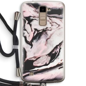 Roze stroom: LG K10 (2016) Transparant Hoesje met koord