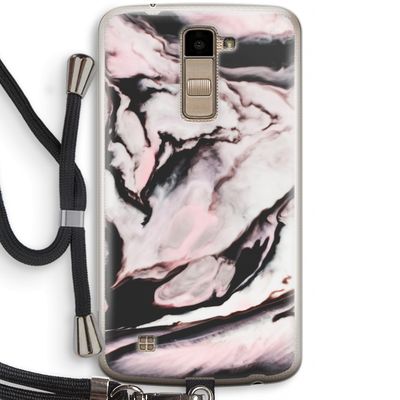 Roze stroom: LG K10 (2016) Transparant Hoesje met koord