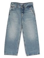 Calvin Klein Kids pantalon droit à logo appliqué - Bleu