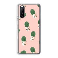 Cactusprint roze: Sony Xperia 10 III Transparant Hoesje
