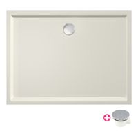 Douchebak Xenz Mariana | 140x100x4 cm | Incl.Afvoersifon-Chroom | Acryl | Rechthoekig | Pergamon glans