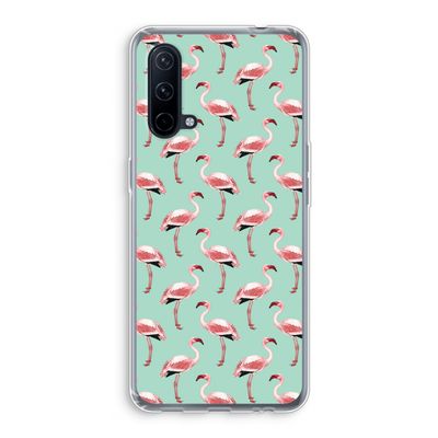 Flamingoprint groen: OnePlus Nord CE 5G Transparant Hoesje