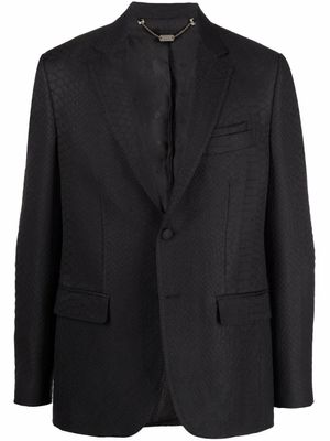 Billionaire blazer à effet peau de crocodile - Noir
