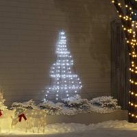 VidaXL Led kerstboom met grondspiesjes koudwit 182 cm metaal