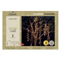 Cascade clusterverlichting - 432 led lampjes - extra warm wit - 750 cm - timer