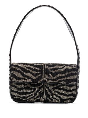 STAUD sac porté épaule Tommy à motif zébré perlé - Noir